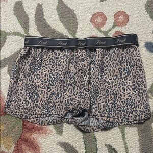 PINK Victoria’s Secret Leopard Print Sleep Shorts, shortie shorts, X-Small